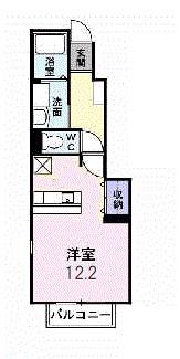 カームミナミIII(ワンルーム/1階)の間取り写真