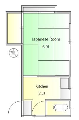 島崎荘(1K/2階)の間取り写真