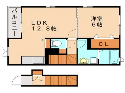 サニー・カーサー横田(1LDK/2階)の間取り写真