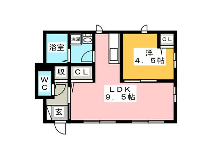 シャルマン(1LDK/1階)の間取り写真