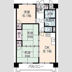 ハイツメロディ(3DK/3階)の間取り写真