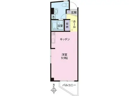 プレミールS(ワンルーム/3階)の間取り写真