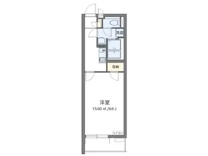 クレイノEXIV II(1K/3階)の間取り写真