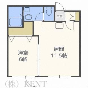 ダイアナエコ(1LDK/2階)の間取り写真