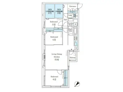 CREATIF学芸大学(3LDK/2階)の間取り写真