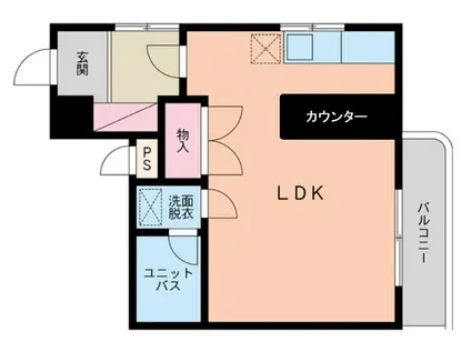 リバティープラザ東堀I(1K/4階)の間取り写真