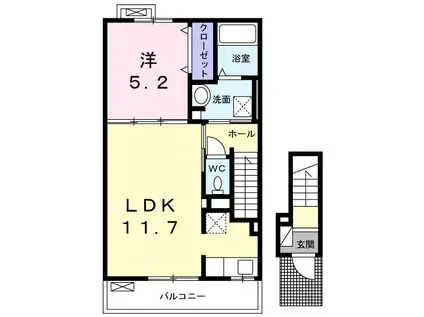 フランメゾン大森(1LDK/2階)の間取り写真