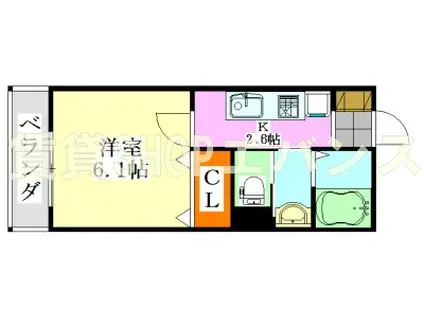 VERT(1K/1階)の間取り写真