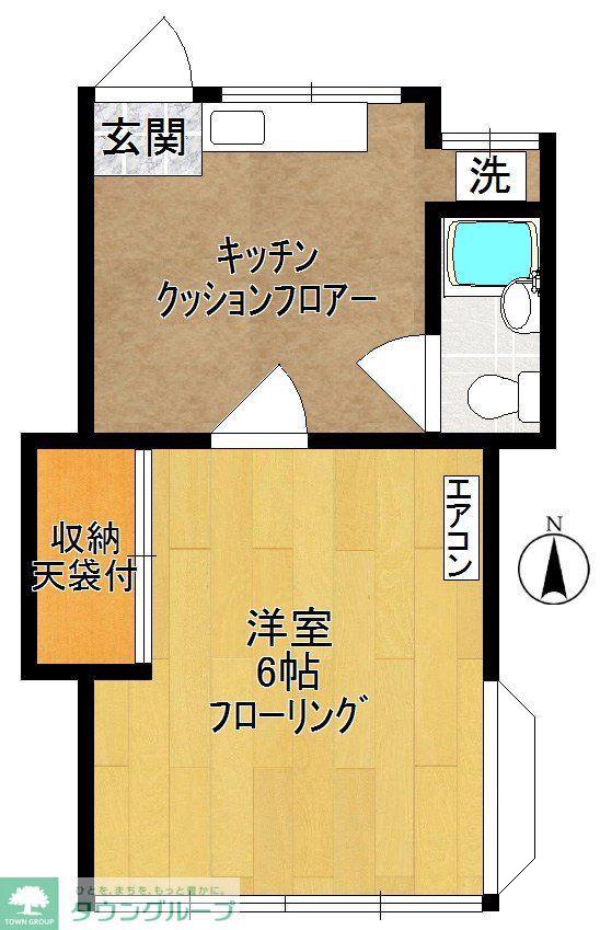 カーサビエント(1K/1階)の間取り写真