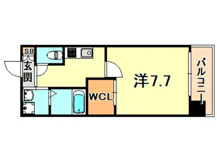 エストーネハーバーランド(1K/13階)の間取り写真