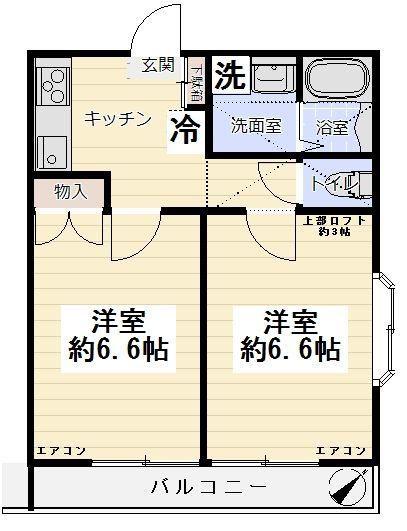 中里IRIS(2K/2階)の間取り写真