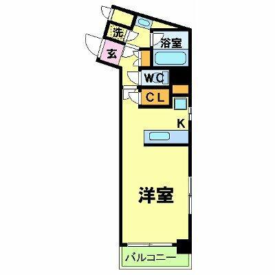 エルフラット高輪台(1K/1階)の間取り写真