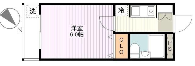 清水が丘ベルハイツ(1K/3階)の間取り写真
