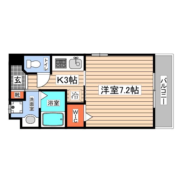 オリオリタウンVI(1K/2階)の間取り写真