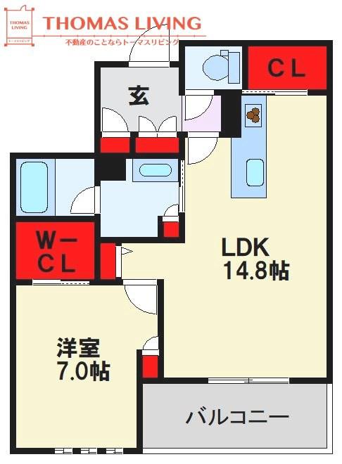 BLOOMSTAGE白金(1LDK/3階)の間取り写真