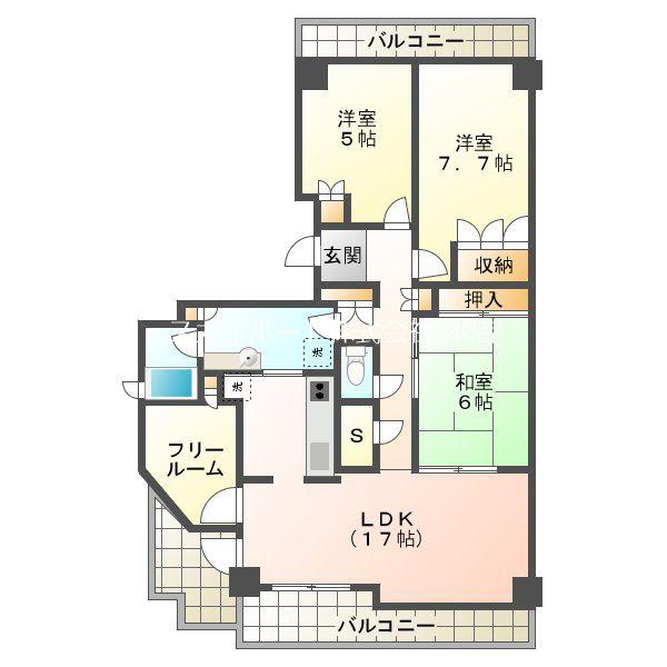 ブライトタウン住吉(3SLDK/10階)の間取り写真