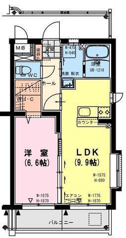 レガーロ(1LDK/1階)の間取り写真