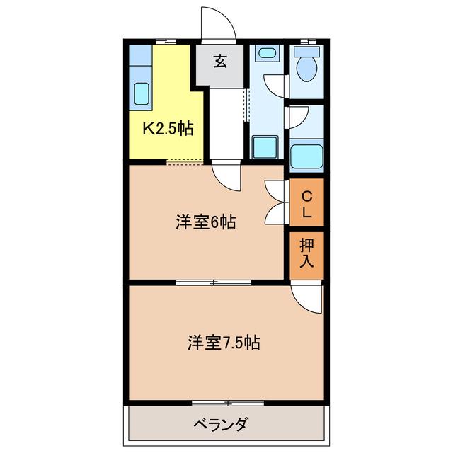 アイランドハイツDAN(2K/1階)の間取り写真