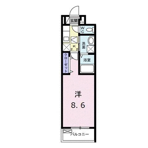 セブンコート長束駅前 B棟(1K/2階)の間取り写真