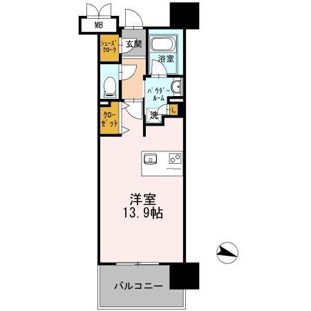 ロイヤルパークスERささしま イースト(ワンルーム/4階)の間取り写真