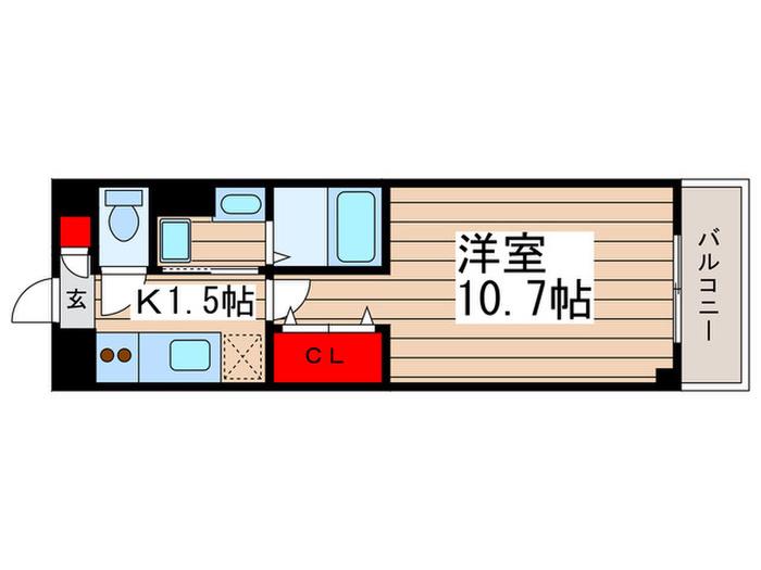 LA VERGE(1K/3階)の間取り写真
