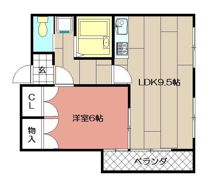 THE SQUARE・ORIO RESIDENCE(1LDK/2階)の間取り写真