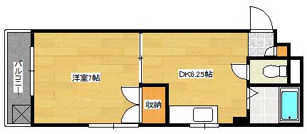 ネクスティトヨタ(1DK/2階)の間取り写真