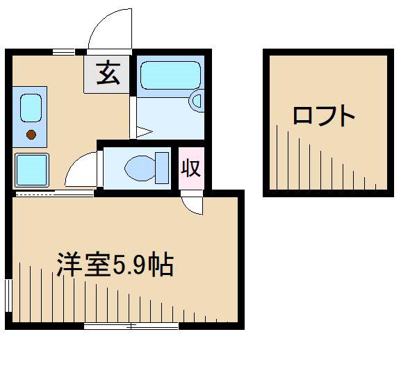 ラルーチェ武蔵小杉(1K/2階)の間取り写真