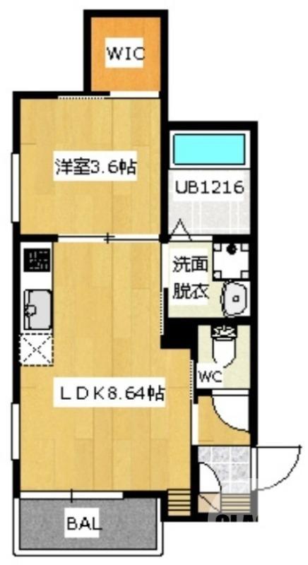 REGALEST堺東(1LDK/2階)の間取り写真