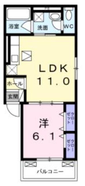 モアナレイ130ヒルズ(1LDK/2階)の間取り写真