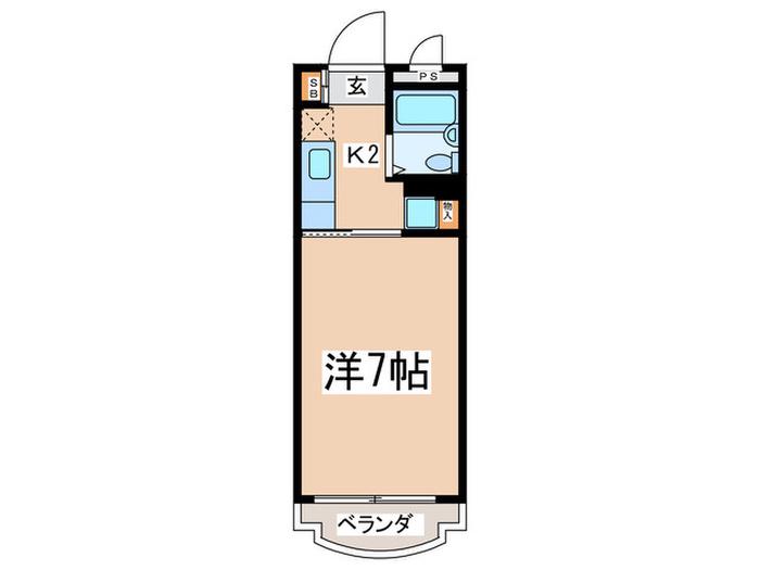 ファーストハイツ横浜(1K/3階)の間取り写真