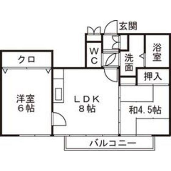 コーポ米島(2LDK/2階)の間取り写真