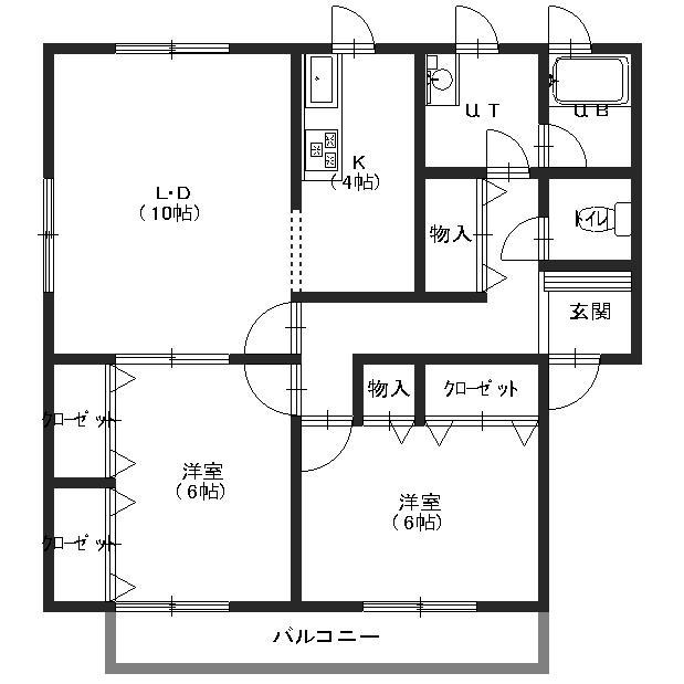 ファンシーK(2LDK/2階)の間取り写真