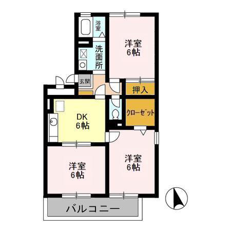 アーバンコート(2LDK/2階)の間取り写真