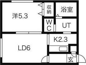 リースペース山の手(1LDK/3階)の間取り写真