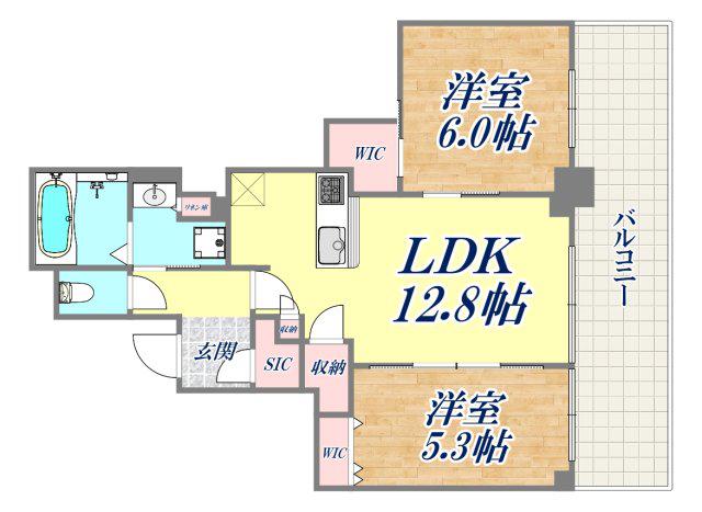 ベイシティタワーズ神戸ウエスト(2LDK/11階)の間取り写真