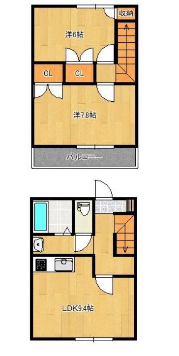ソレアード(2DK/1階)の間取り写真