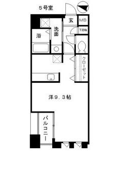 アンナマリーミズホ(1K/5階)の間取り写真