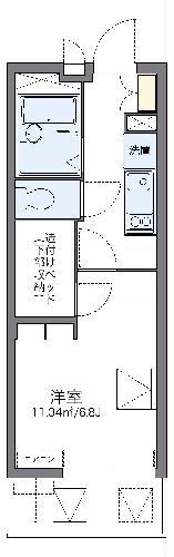 レオパレスエクレールK下大槻(1K/2階)の間取り写真