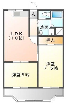 マンション川西(2LDK/3階)の間取り写真