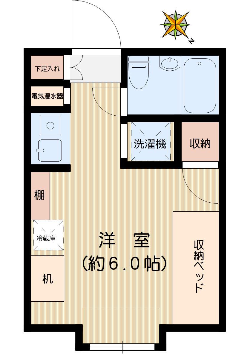 ハイムアペックス(ワンルーム/1階)の間取り写真