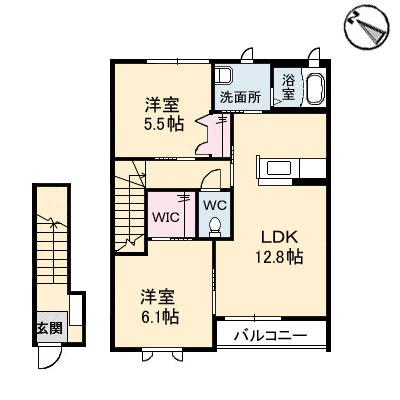 サン・ソニアA棟(2LDK/2階)の間取り写真