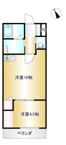 DURER(1LDK/1階)の間取り写真