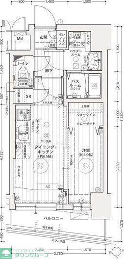 エステムコート名古屋上前津(1DK/12階)の間取り写真
