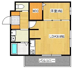 ホスタ光ヶ丘(1LDK/2階)の間取り写真