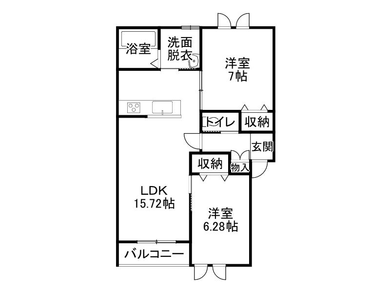 ETOILE MATIN(2LDK/2階)の間取り写真
