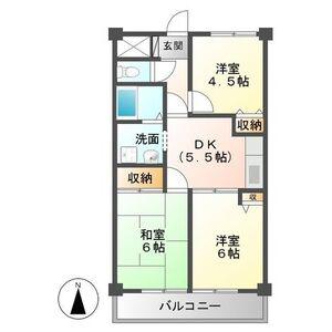 藤パレス(3DK/1階)の間取り写真