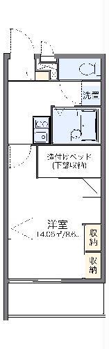 レオパレスハピネス今池(1K/3階)の間取り写真