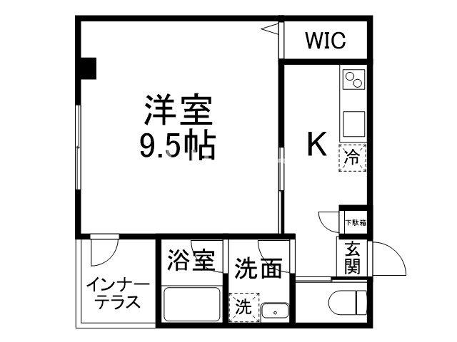 KKハウスII(1K/2階)の間取り写真