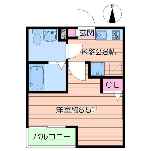 フォレスティエール(1K/1階)の間取り写真